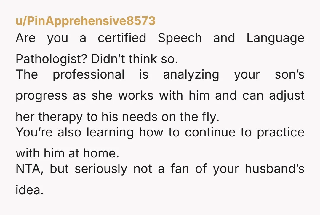 u/PinApprehensive8573 Are you a certified Speech and Language Pathologist? Didn’t think so. The professional is analyzing your son’s progress as she works with him and can adjust her therapy to...
