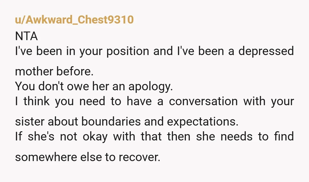 u/Original_Pythonette I'm sure you know you're NTA.  She doesn't get to sleep through her obligations as a mother. I have severe, often crippling, depression, but, I have responsibilities and pets...