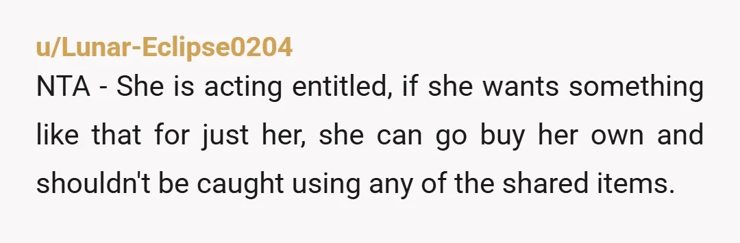 u/That_Bee_Baker You're NTA, but it sounds like it's going to be an exhausting back and forth with this roommate of returning the items to the cabinet over and over. It...