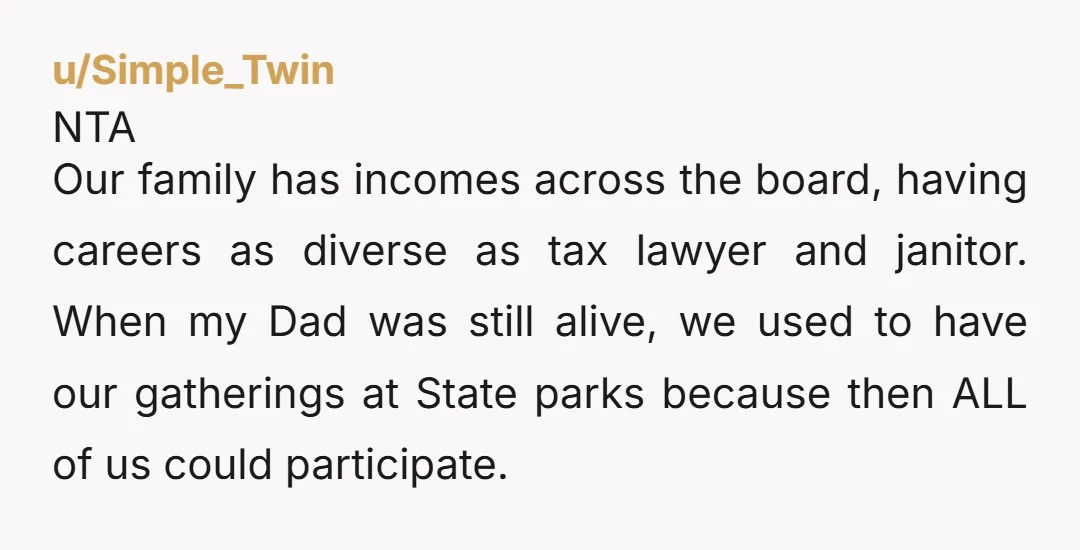 u/Jeroclo
NTA
Your finances are the most important thing.
You don't need to put yourself in debt because your family want that.
