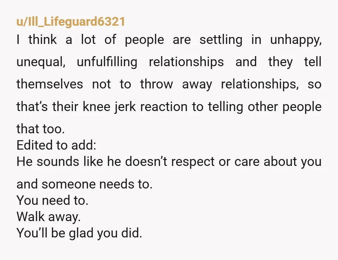 u/Good-Sweet2070 Sounds like a lot of people are used to treating you with low respect, and sounds like you got used to this kind of low treatment