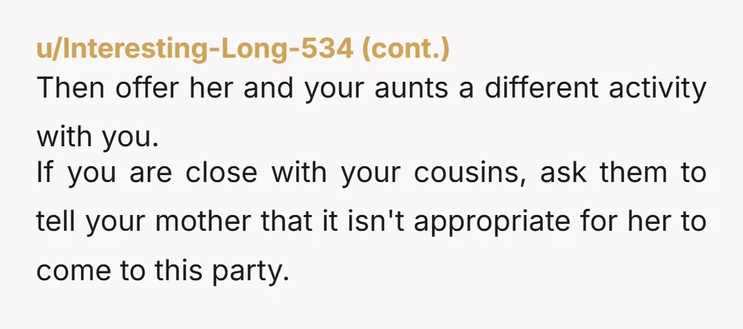 u/tamingunicorn The "two celebrations" approach is the move here. My sister did something similar where she told our mom "I want a special day with just you" and planned a...