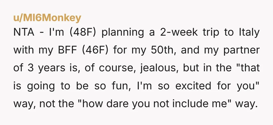 u/Odd-Outside-3995 So you still aren't able to make decisions. You say you're in a good relationship but this person is literally controlling you and doesn't care about your opinion whatsoever,...