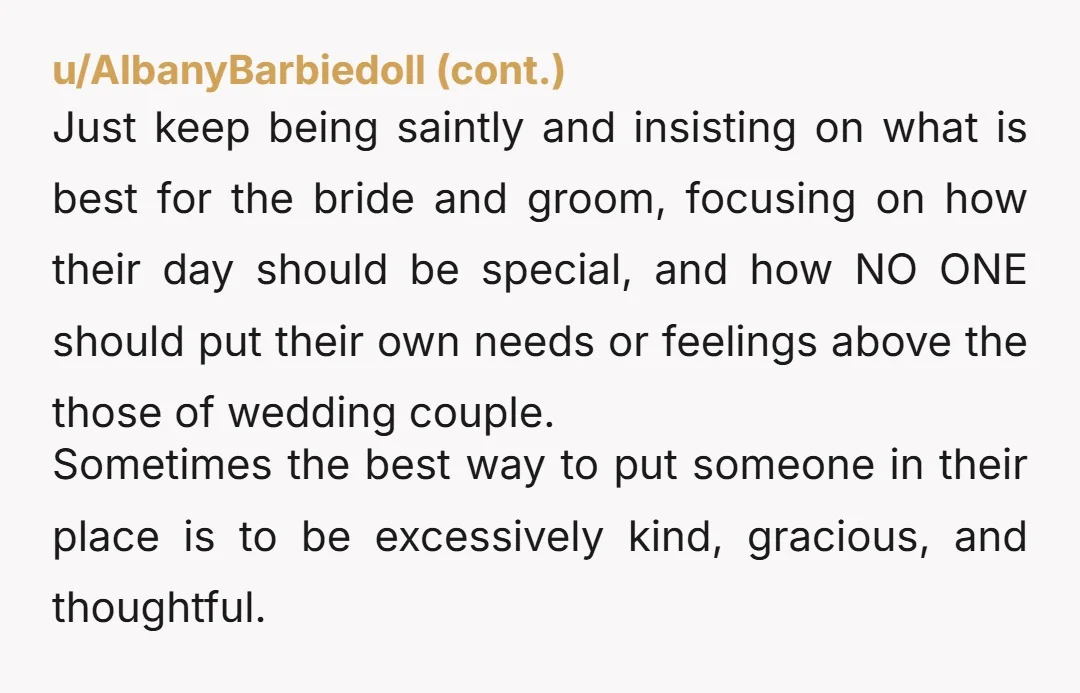 u/HoustonJack You're overthinking this. You are a guest, an usher will escort you to the second row. The groom's parents are part of the wedding party, and will escort him...