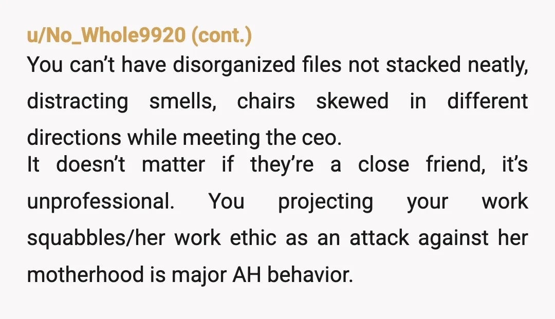 u/Time-Tie-231 ESH especially you. IMO you are exceptionally foolish, rude and your predictions were completely irrelevant to the matter in hand. Yes SIL sounds like a nightmare colleague, but look at...