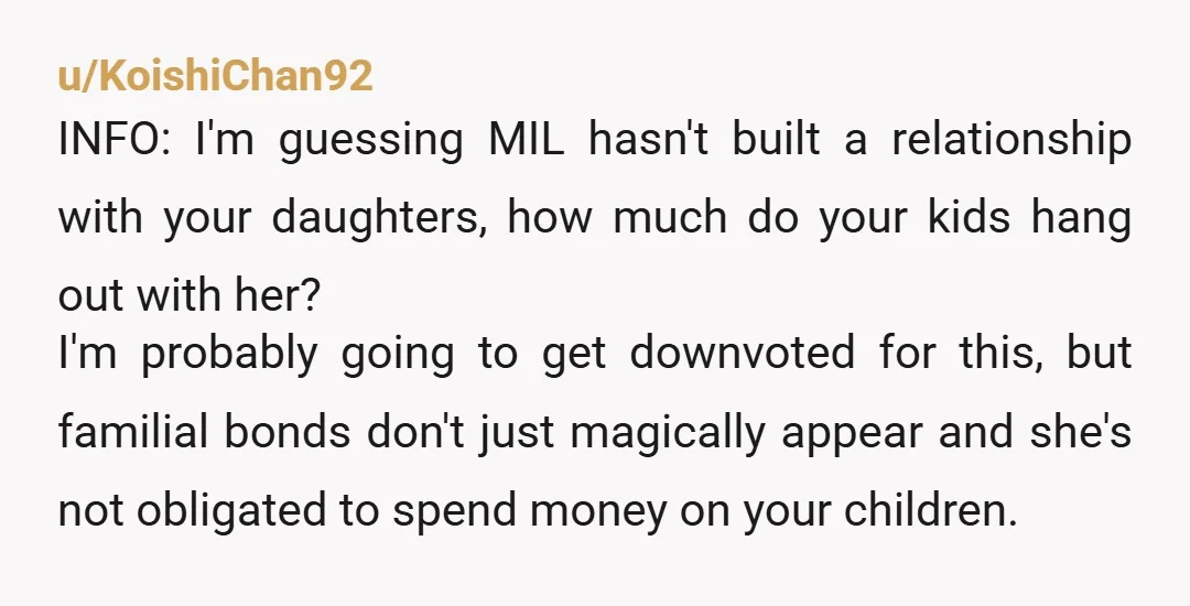 u/Allthatisevil
Info: have you talked to you fiancé about this before? How long have his family known you and your girls?