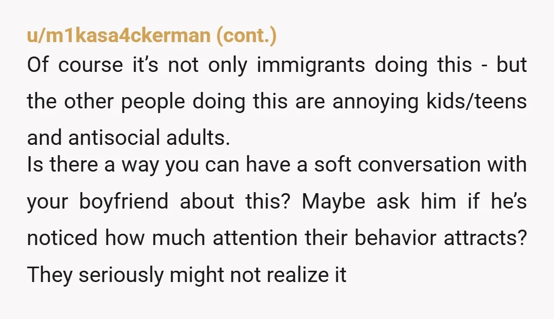 u/Distinct-Practice131 I think it's a your boyfriends family thing tbh op. They lack respect for other people in shared spaces and how much of that space they take up themselves....