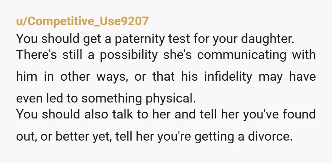 u/lexwolfe
Get a divorce your whole relationship is a lie.