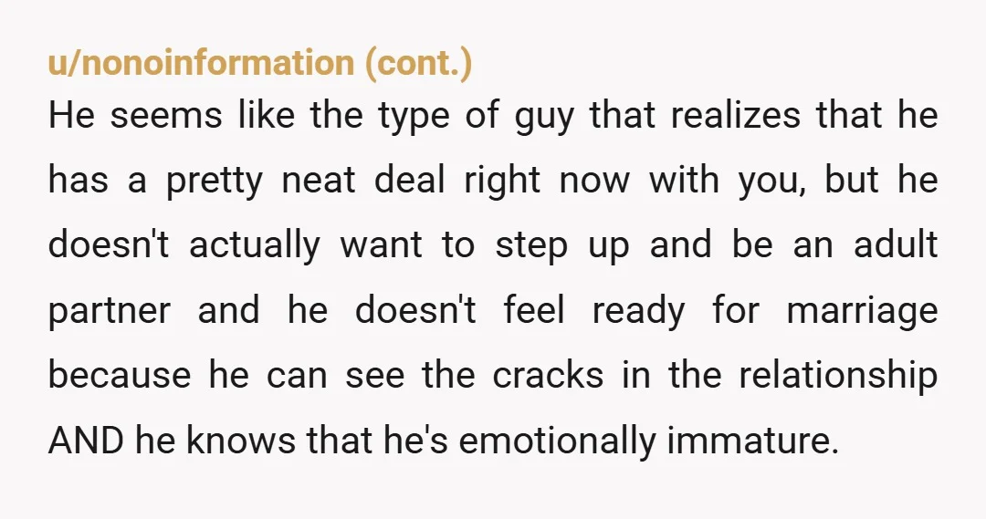 u/ramonadevine If one of your friends came to you to tell you that their partner was reluctant to commit in the way that they wanted, while also being sketchy about...