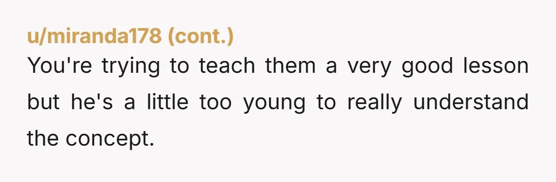 u/MyChoiceNotYours
YTA for prioritizing your eldest child over your youngest.
You're playing favorites without even realizing it.
Your youngest will eventually start resenting their sibling and you.