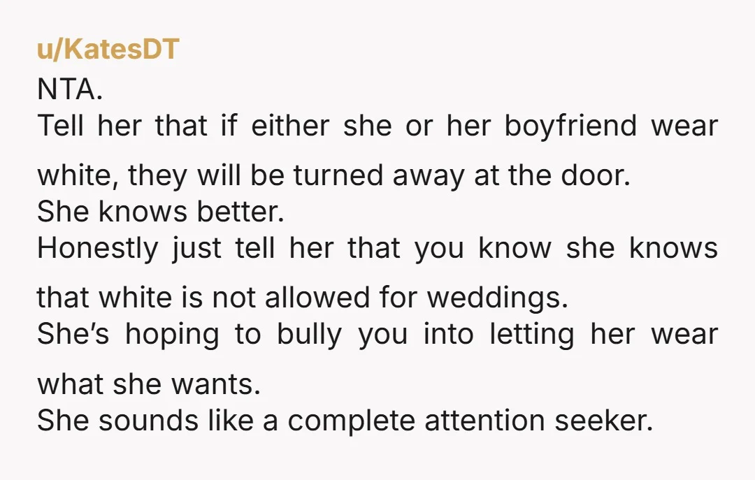 u/Tsukino85 NTA This is really weird of her to even ask and she's been even weirder by insisting after your totally reasonable response. It's also super weird that her boyfriend...