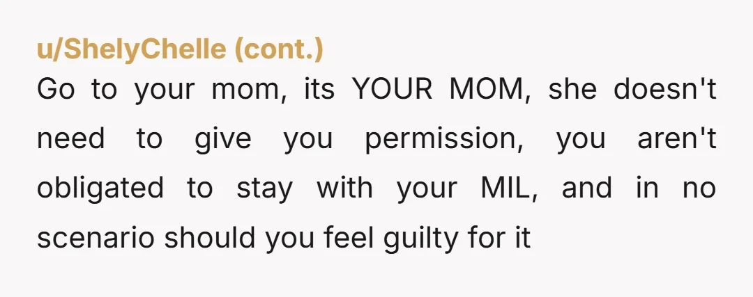 u/Ok_Macaroon3872 NW - this isn’t about her feelings and you don’t have to stay anywhere you’re not comfortable. You have every right to choose where you want to stay. She’s...