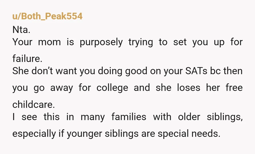 u/MtnMoose307 NTA. What you're doing is temporary and important but you're getting little support. Care for her daughter is your mother's responsibility. Once you leave it's all on your mother...