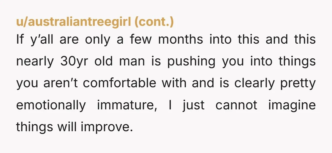 u/EloiseJarrin Stop is a safe word if he needs a specific secret word to respect your basic boundaries while you're literally pushing him away and in pain that's not a...