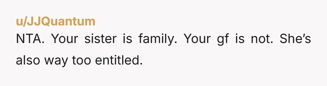 u/Chefnick500 The sense of entitlement is strong in this GF .. run and don’t look back . It can only get worse