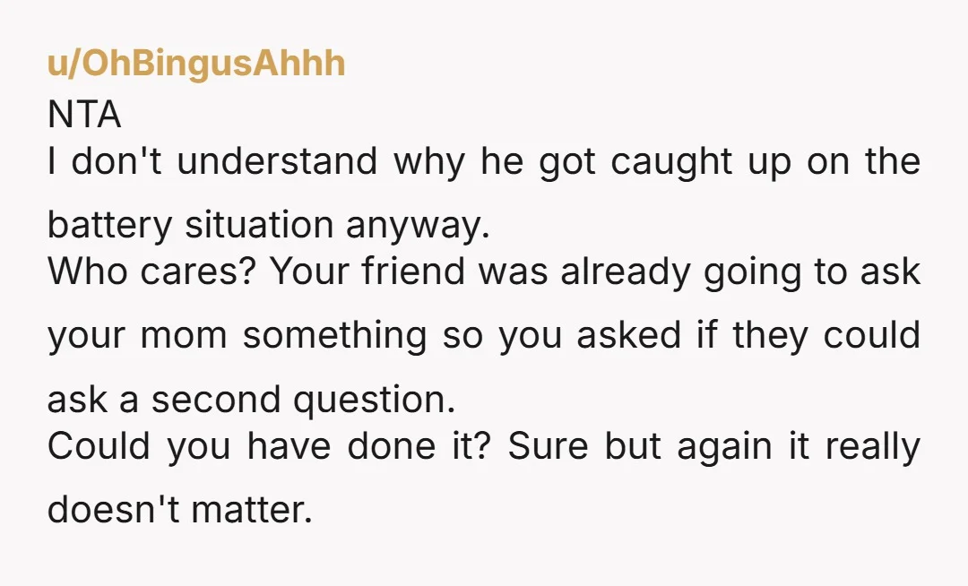 u/Carysta13 NTA. When I was a teen it was perfectly normal for good friends to ask the parents at whoever's house we were at about that stuff. They'd get it...