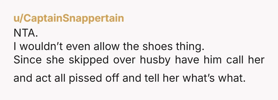 u/ChaChaChaChiaPets NTA You gave her a fair compromise with the shoes (which you didn't even need to do). It's your son's birthday, not your nephew's.