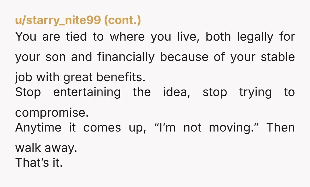 u/MadTownMich Family lawyer here. If your ex objects to a move, it’s highly unlikely to be allowed under the facts you describe. “My fiancé prefers moving” doesn’t rise to the...