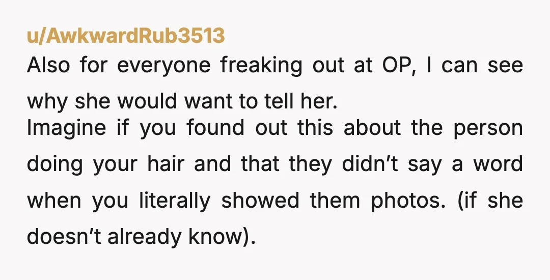 u/Mission_Wolf579 YWBTA. You are projecting your unnecessarily "weirded out" emotions onto her, she does not need to know that her daughter has the same name as someone who had a...