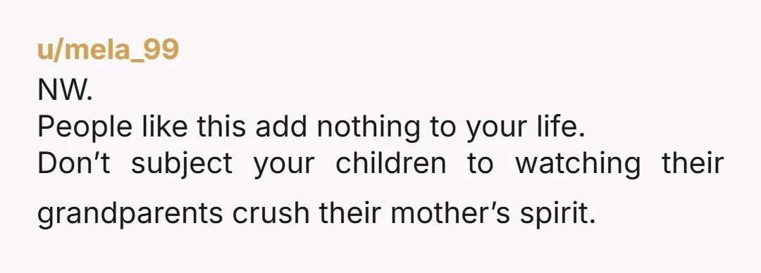 u/mcmurrml
You cannot subject your kids to your parents playing favorites.
They are going to notice as they get older.
It is damaging when people do this crap.