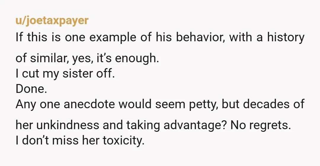 u/l3ex_G
Nta since it’s a pattern it makes sense to just go no contact.
Thats extremely rude of him to invite people without confirming it with your wife first.