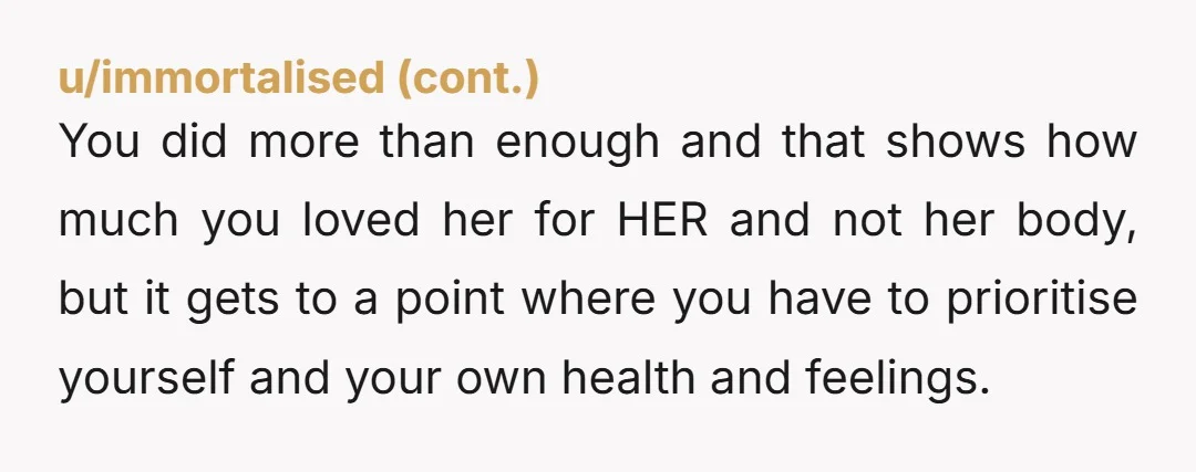 u/Far-Independent4740 NTA It's crazy how the word 'misogynistic' gets thrown about so often - it's such a playground bullying tactic. Weight aside, you don't owe her parents or family anything....
