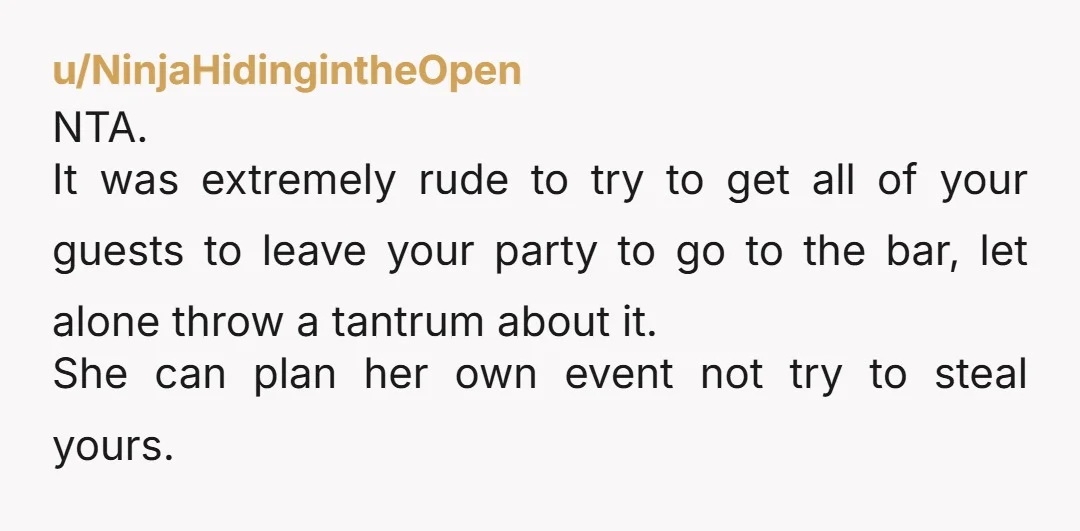 u/Steamblast "She yelled back saying that since I got married, I [...] think that I am better than her." Absolutely classic 'I don't want to feel shame about drinking, so...