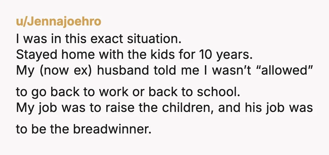 u/Readabook23
You’re isolated and lonely. Your husband is quite controlling.