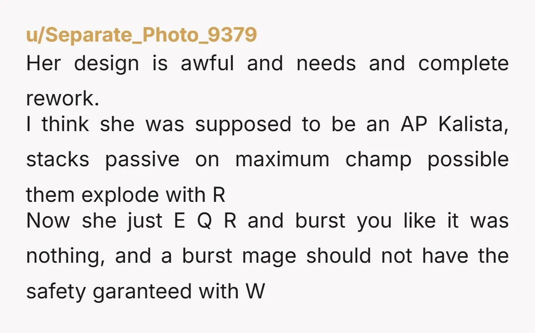 u/oppadoesntlikeyou They should remove the execute. The execute on minions with her Q is braindead easy and her ULT executing enemies is just ridiculous. Champ is already easy to play,...