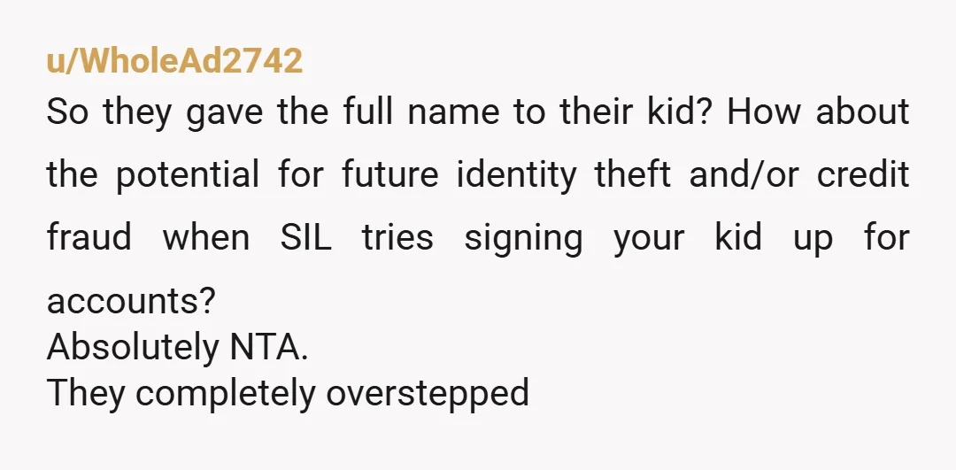 u/zeta13z
NTA we need an update for when SIL finds out