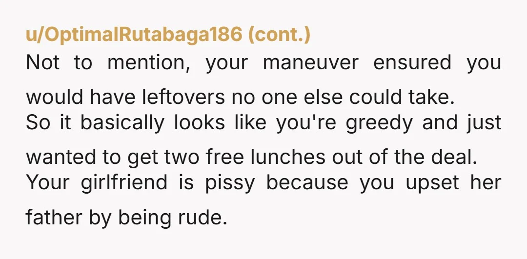 u/CestLaquoidarling YTA. You suck for your “No one likes just vegetables”. You know the people you are eating with are vegetarians, they like just vegetables. All the other vegetarians and...
