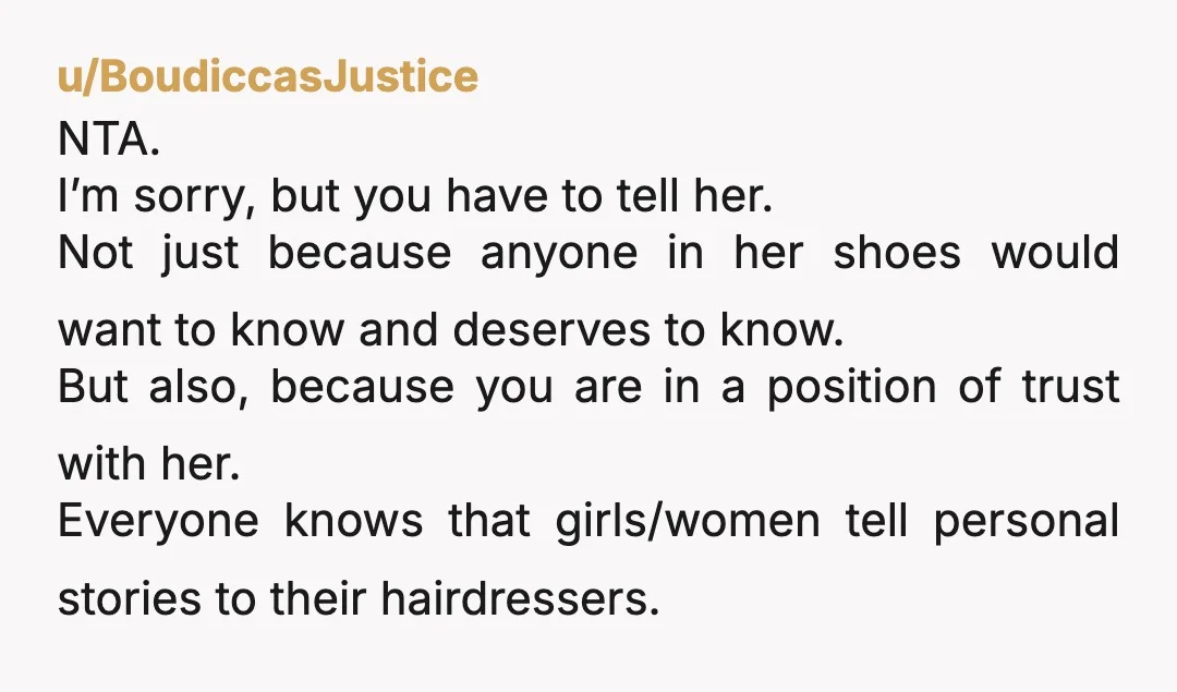 u/Ontas YWBTA, this is a professional relationship, she is your client not your friend no matter how nice she might be, and also what would it accomplish other than making...