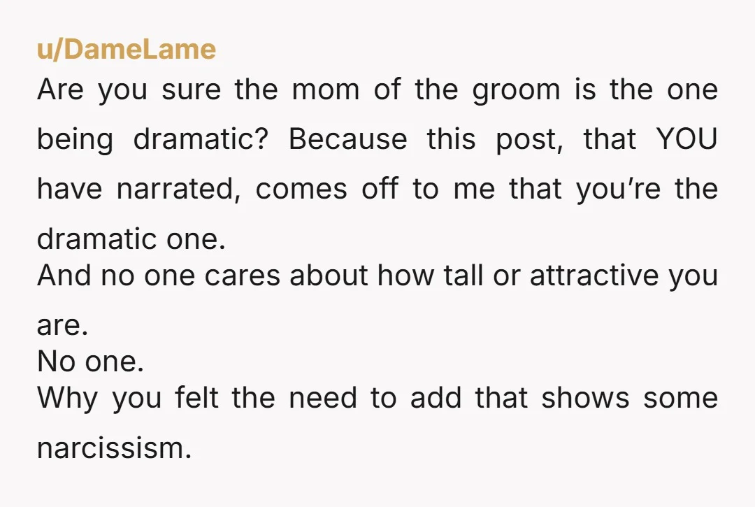 u/MBAMarketingMom Guys it’s confusing but here’s what I’ve deciphered: a man (groom) and woman (bride) are going to be marriedOP is the groom’s stepmomOP’s current husband is the groom’s fatherthe...
