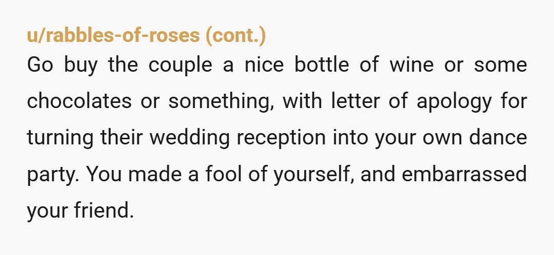 u/monopoly094 “People were looking my way but not in shock but almost like delight like "she is going to be fun on the dance floor tonight". Just for future reference,...