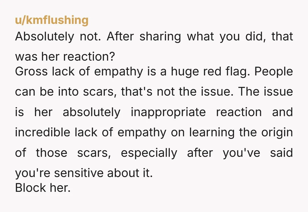 u/YoshiandAims NTA Now, an awkward girl is trying to make you feel confident? I was hoping that was the case. Like, you saying you are sensitive and insecure, and she's...