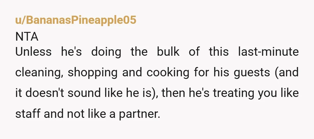 u/ScarletNotThatOne Easy for him to say. He wants to go with the flow, while you're doing all the scrambling. Leaving is a great idea. NTA.