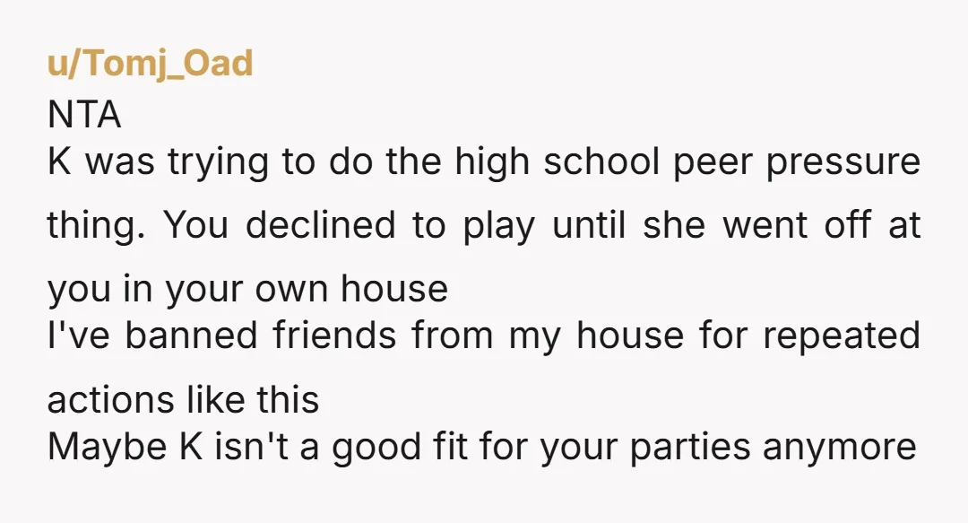 u/DetectiveClear6734 NTA You kicked her out because she was yelling at you in your own house. I read that, right? You said you would drive them to party and pick...