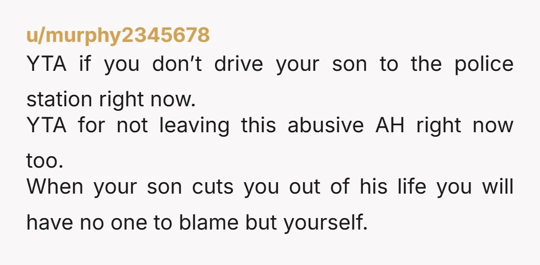 u/Regular_Giraffe_1879 You need to take your son to the police and file a child abuse charge against your husband not buy a jacket. You are an AH for thinking a...