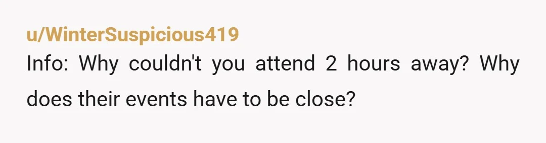 u/Specialist-Owl2660 YTA They have no responsibility to find a halfway point to make sure that you guys are closer to them. It's their celebration for a new addition to their...