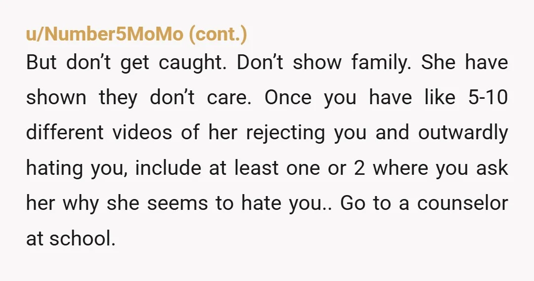 u/MadamMim88 NTA Maybe you should stop calling her mum especially in public. If she dares call you out then tell her, in front of witnesses, that you don’t have that...