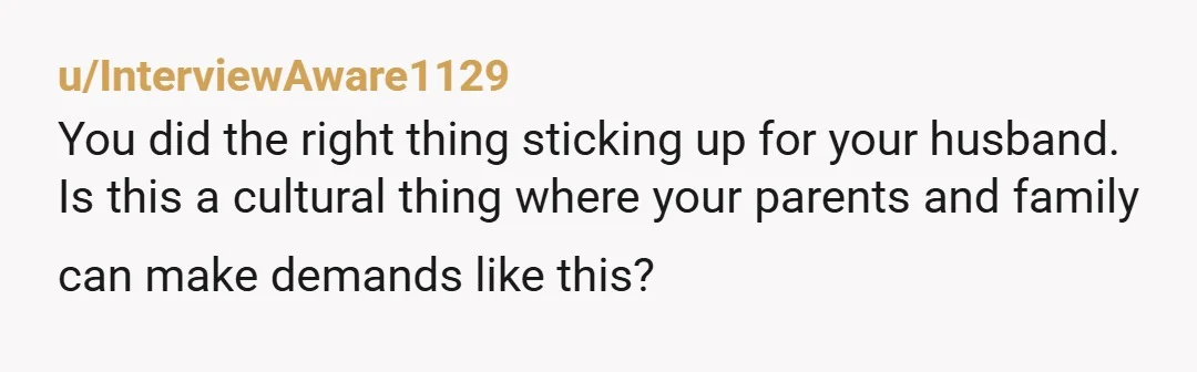 u/MrsFernandoAlonso You are NTA but your parents and anyone backing them up are. You absolutely did the right thing letting your husband rest. He deserves to and if your parents...