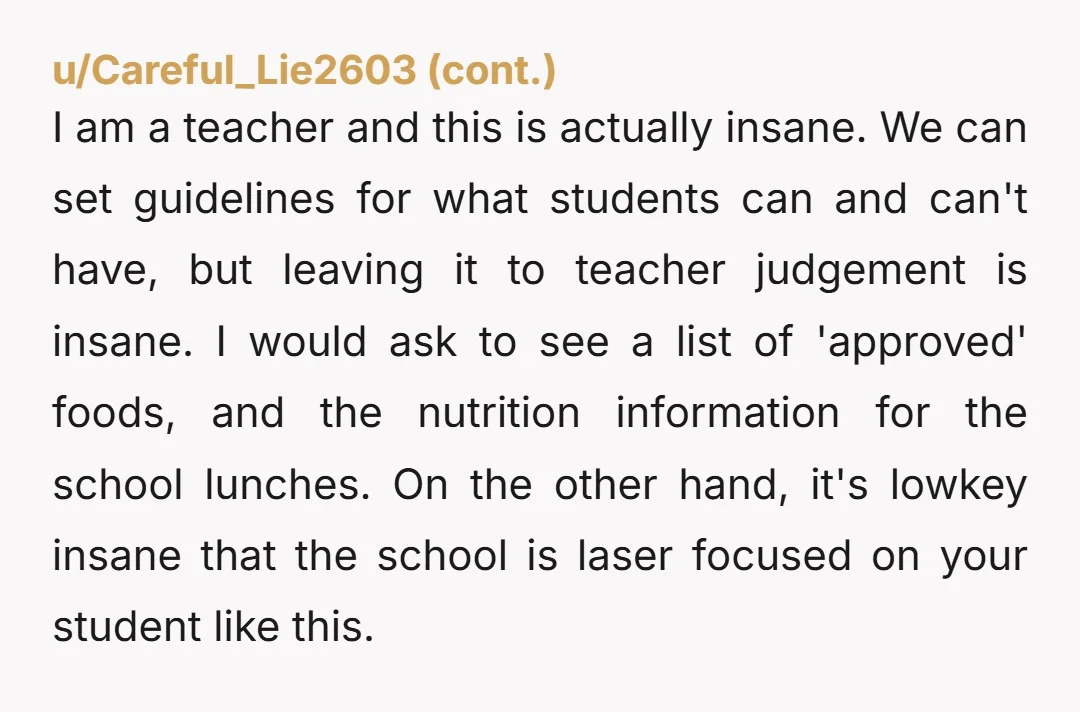 u/Angelunatic74 Why would you want to make school life more difficult for your daughter? Save the sweet snacks for home.