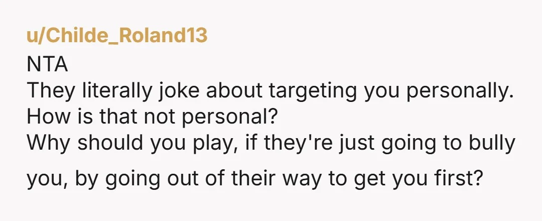 u/fuzzy3158 NTA. Werewolf is a garbage game for the exact reason you describe: there are always people who die quickly and have to sit around doing nothing. If you're ALWAYS...