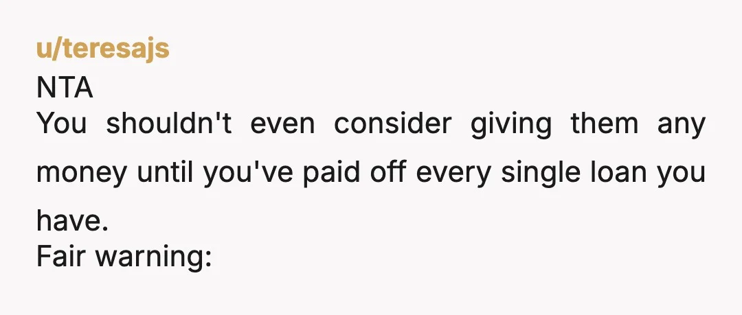 u/Simple_Park_1591 Your post reminds me of the meme I read about the writer's uncle would message the family group chat to ask for money and one time the writer pm'd...