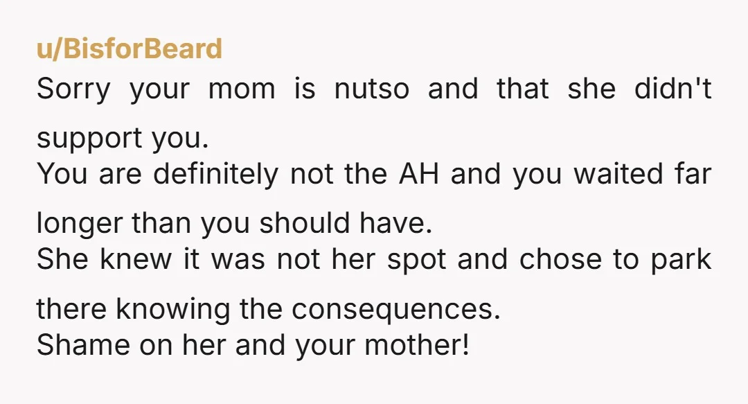 u/lunazane26
Obviously NTA, you gave them over 24 hours to move. Your mom is a pushover