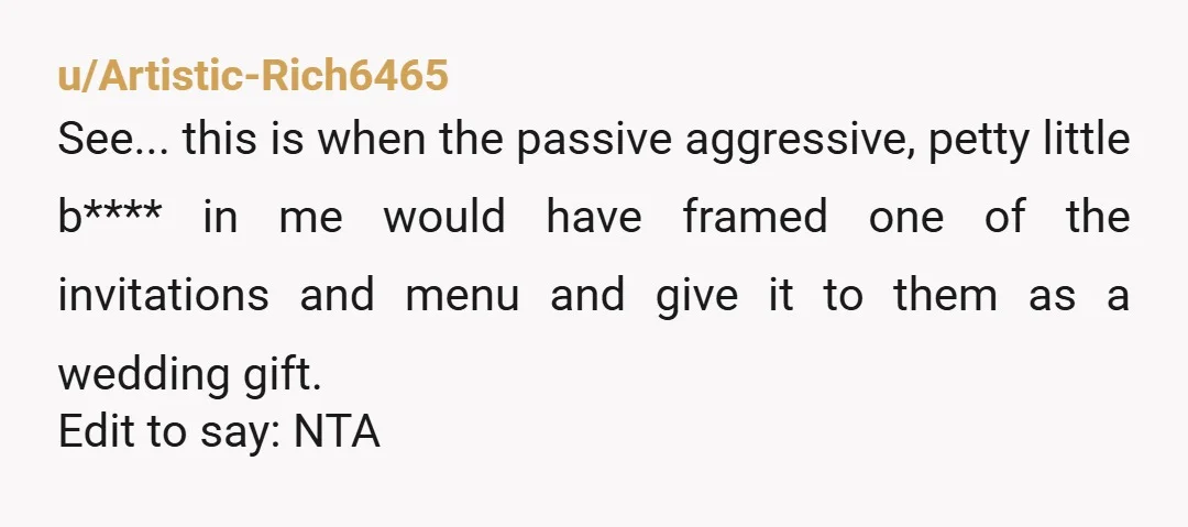 u/teresajs NTA If she didn't pay, those items were your property and you could do whatever you wanted with them. Use this as a learning experience for the future. Never...