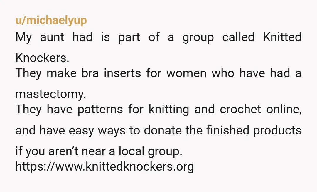 u/siouxzq420 I donate to Charli's love. It's a FB group. Nonprofit started by Maria who had a preemie who passed away. The group is name after her. I crochet baby...