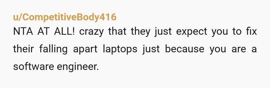 u/Maleficent-Squash746 NTA but I do need someone to see if my computer has a virus...