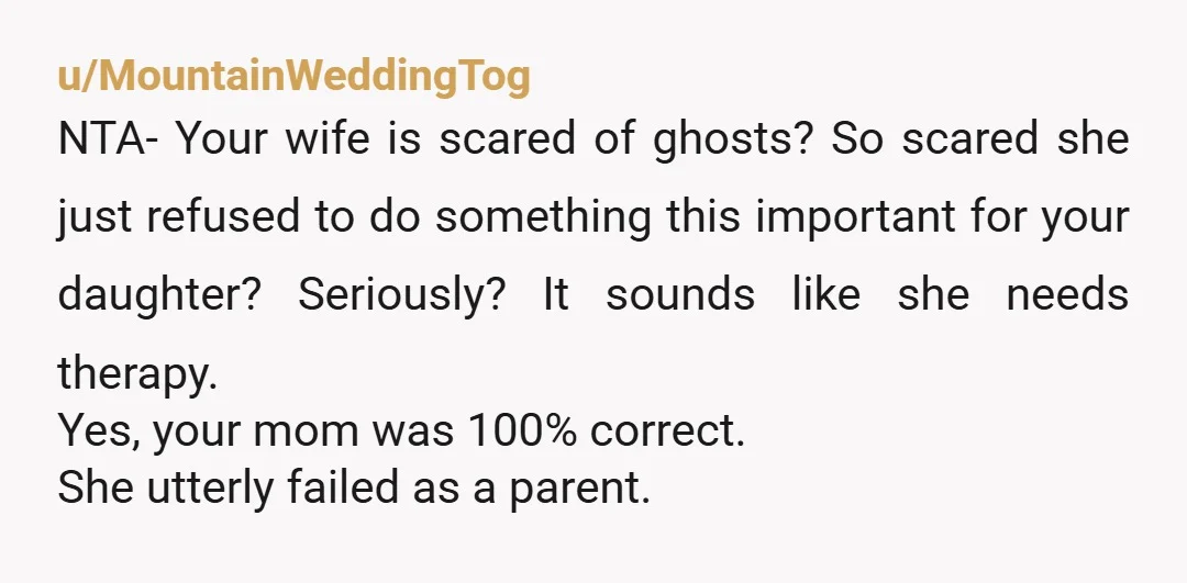 u/ThreeDogs2022 NTA, but hooooooo boy your wife sure is. She failed your child due to superstitious nonsense. I’d make therapy for her obvious disorder a mandatory for marriage.