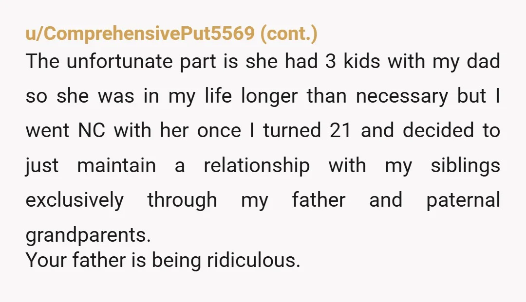 u/Temporary_Proof_3337 Your dads wife and him and big AH in this situation, you should try to make your dad understand for real this time that the both of them are...